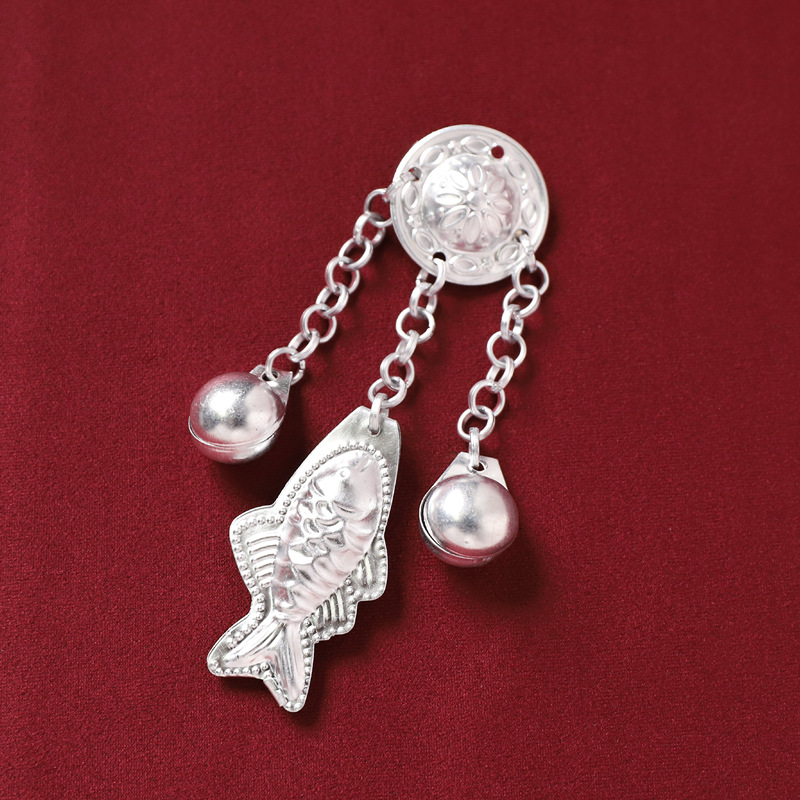 Miao ethnic style headwear, hair clips, retro Miao silver tassels, foot swaying, Hanfu, ancient style, Warring States period robe, side hair clips for women pic 10