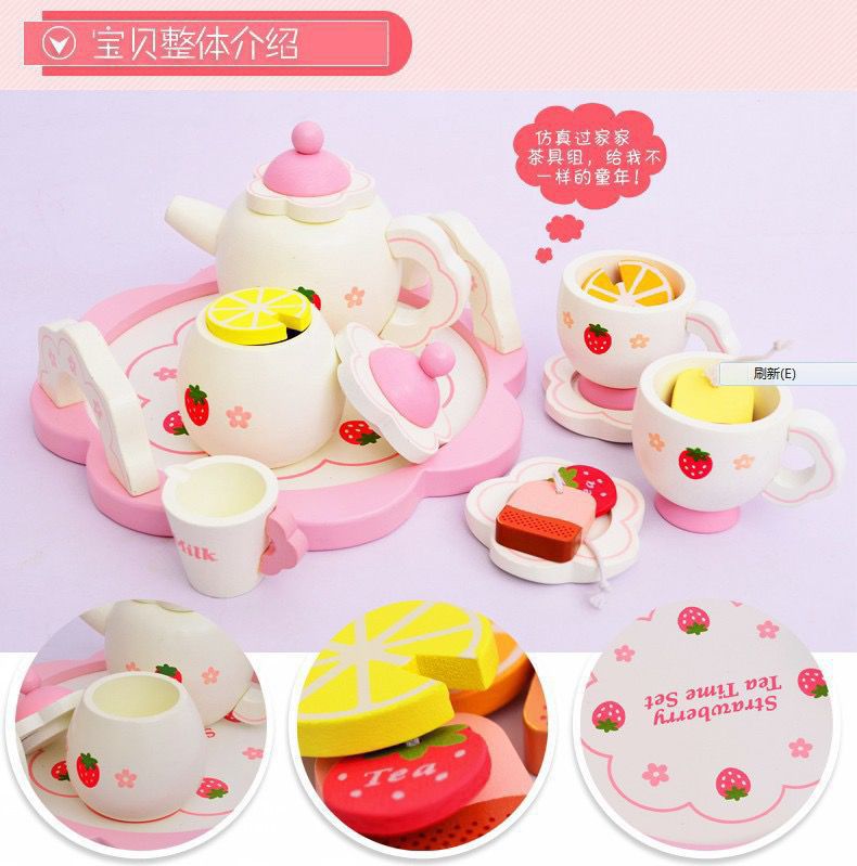 Wooden cut-and-cut fun House kitchen Little princess toy girl New Year Birthday gift simulation cake for children pic 8