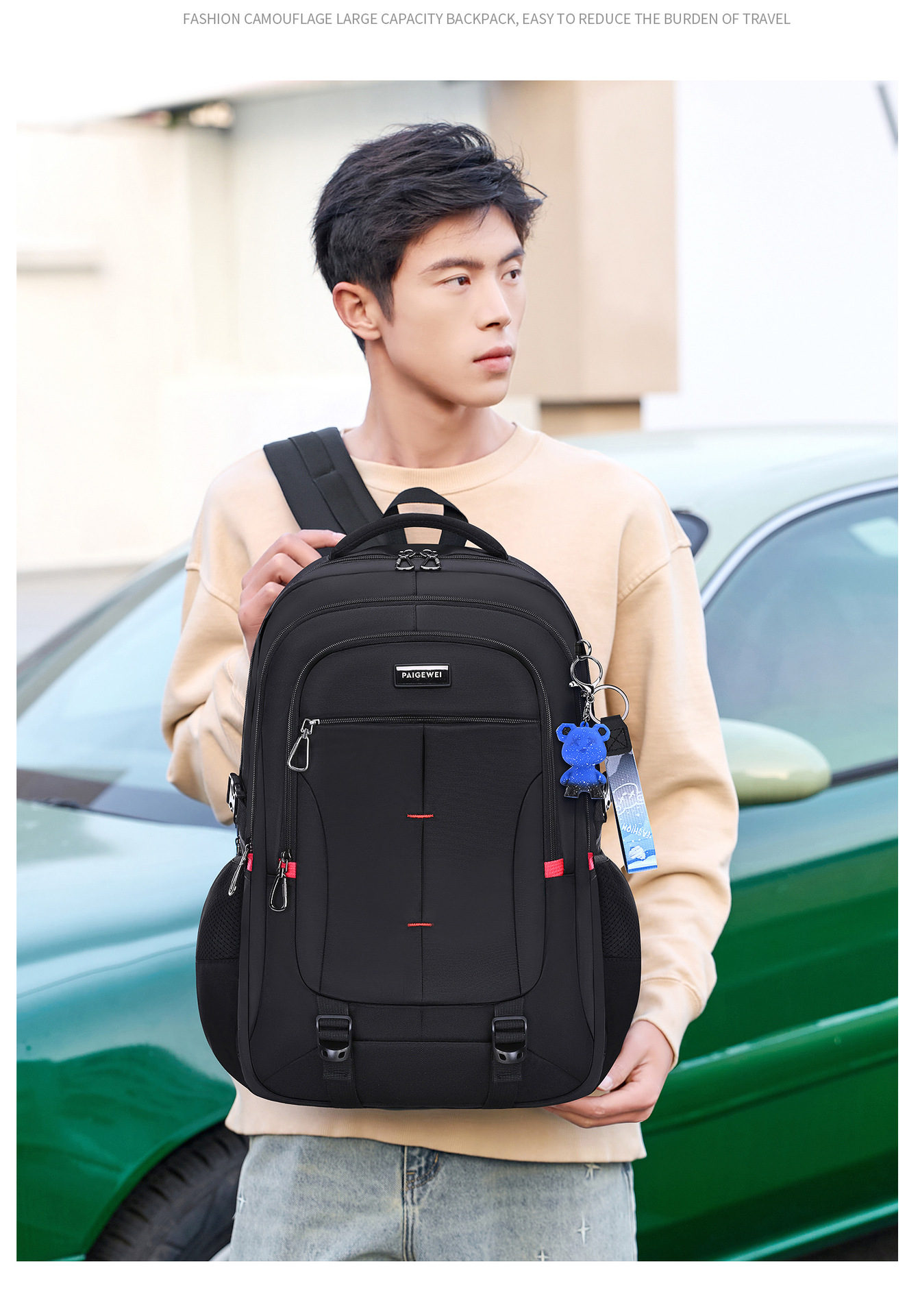 2025 nuevo estudiante de secundaria mochila de escuela para niños junior junior junior junior junior junior mochila de gran capacidad para hombres reducción de carga protección de arnes para hombres pic 17