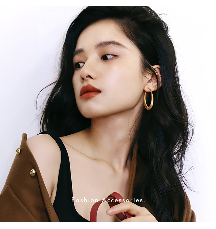 大圆圈螺旋耳夹女款2024新款爆款素圈高级感无耳洞耳环方圆脸耳饰详情28