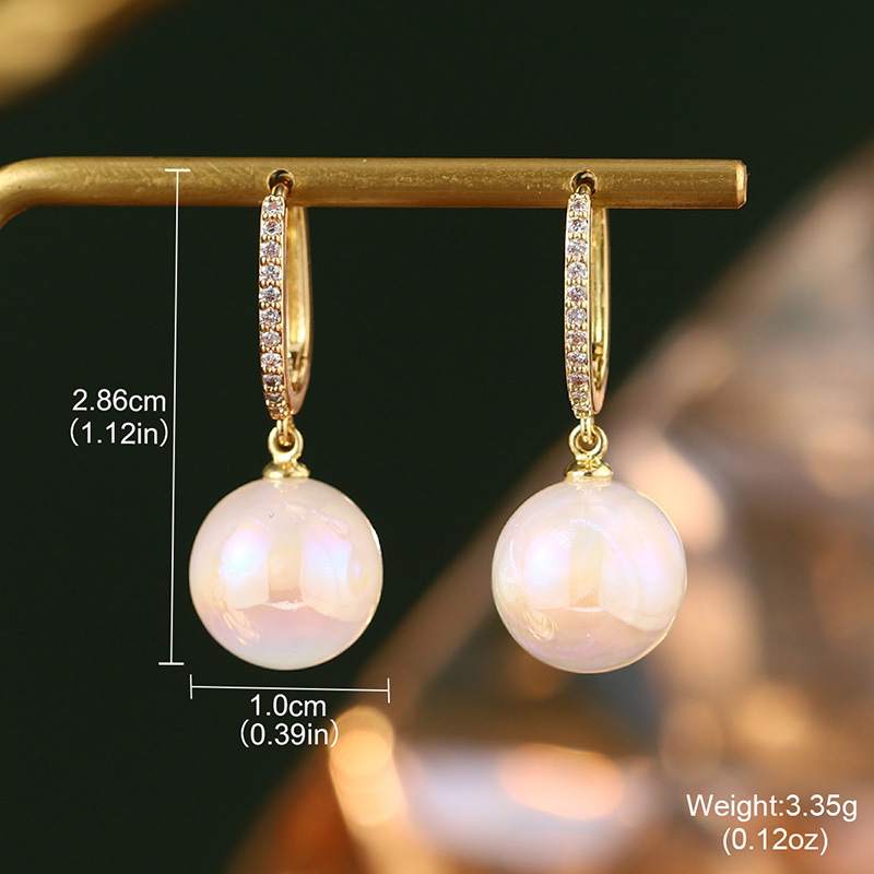 S925银针天然珍珠锆石耳钉花朵流苏多层耳环高级耳饰批发抖音爆款详情34