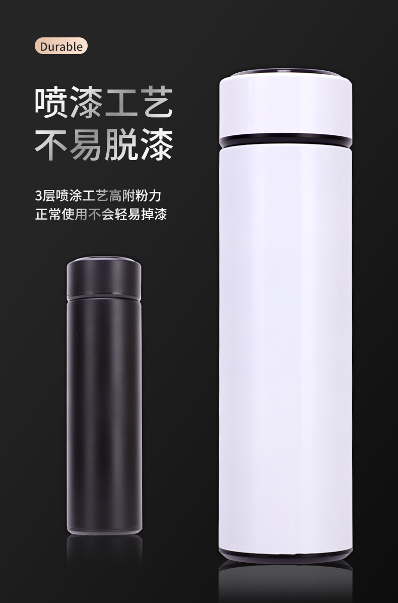 Smart temperature-measuring insulated cup, LED touch display temperature water cup, couple cup, creative business cup, gift water cup pic 6