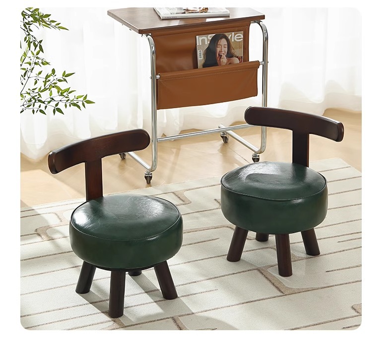 Wholesale Amazon light luxury shoe-changing stools, high-end living room sofas, low stools, home stools, popular backrest small chairs pic 21