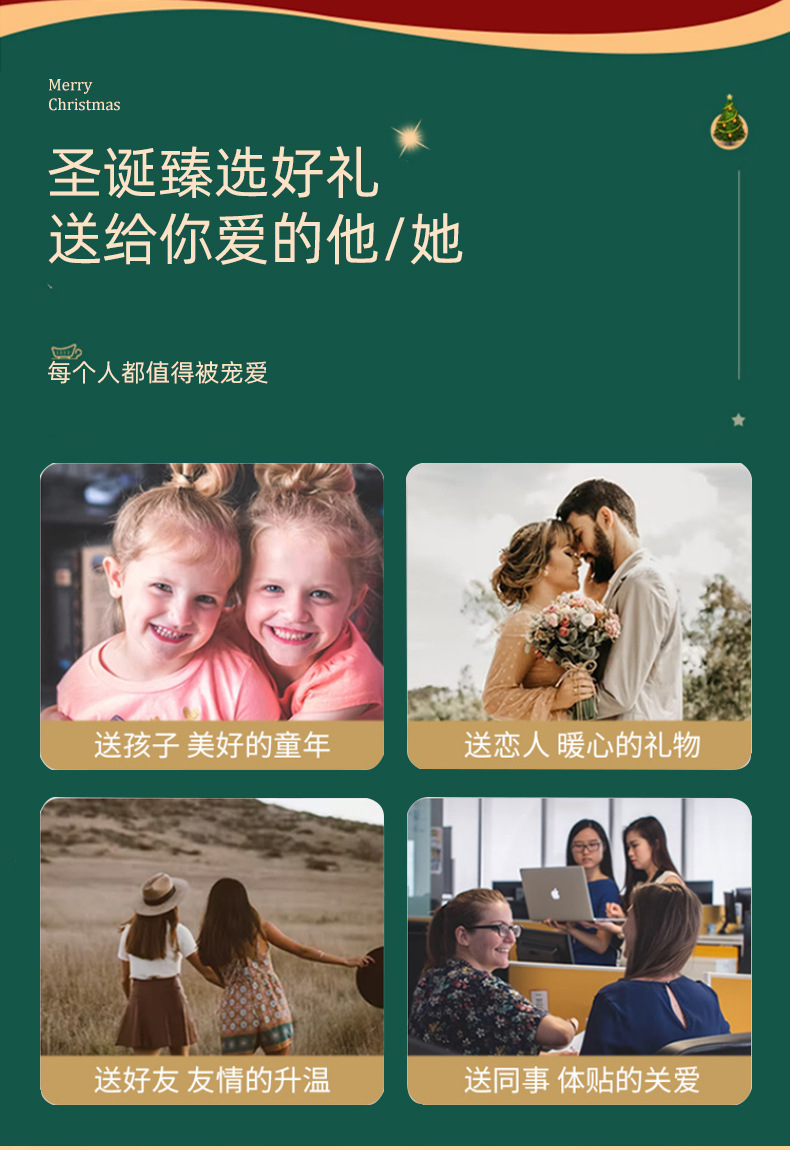 新款仿古亚克力三顶教堂音乐盒欧美跨境圣诞节氛围布置摆件装饰品详情6