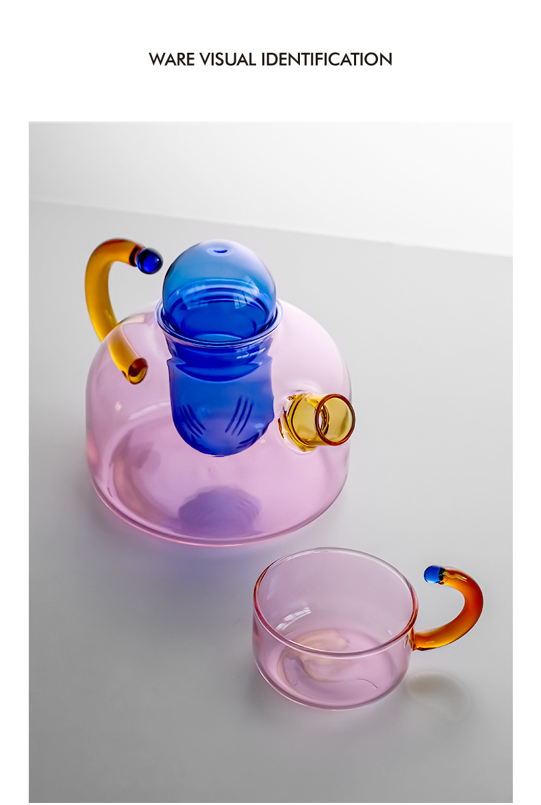 Creative high-temperature resistant glass tea water separation and filtration small brewing teapot, household electric ceramic stove, tea flower brewing teapot around the stove pic 11