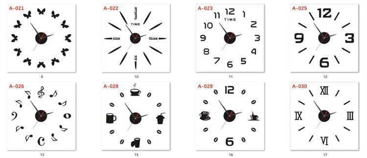 Creative Nordic living room acrylic three-dimensional decorative clock, bedroom diy silent wall clock, home wall-mounted clock pic 30