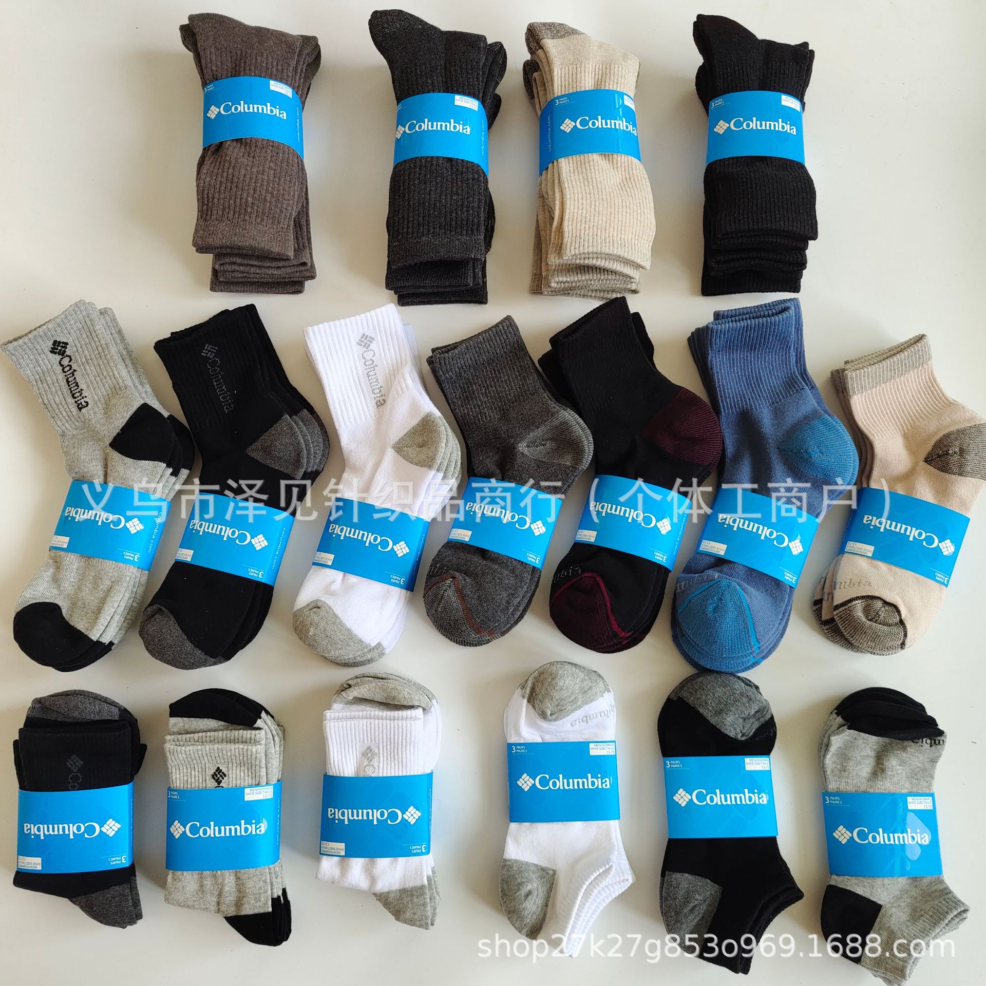 外贸夏天一卡3双哥伦家男女士袜子户外登山跑步运动吸汗减震精梳详情1