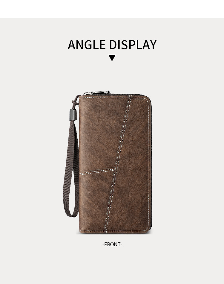 厂家批发男士钱包长款手机包多卡位大容量拉链皮夹便携卡包男钱夹详情10