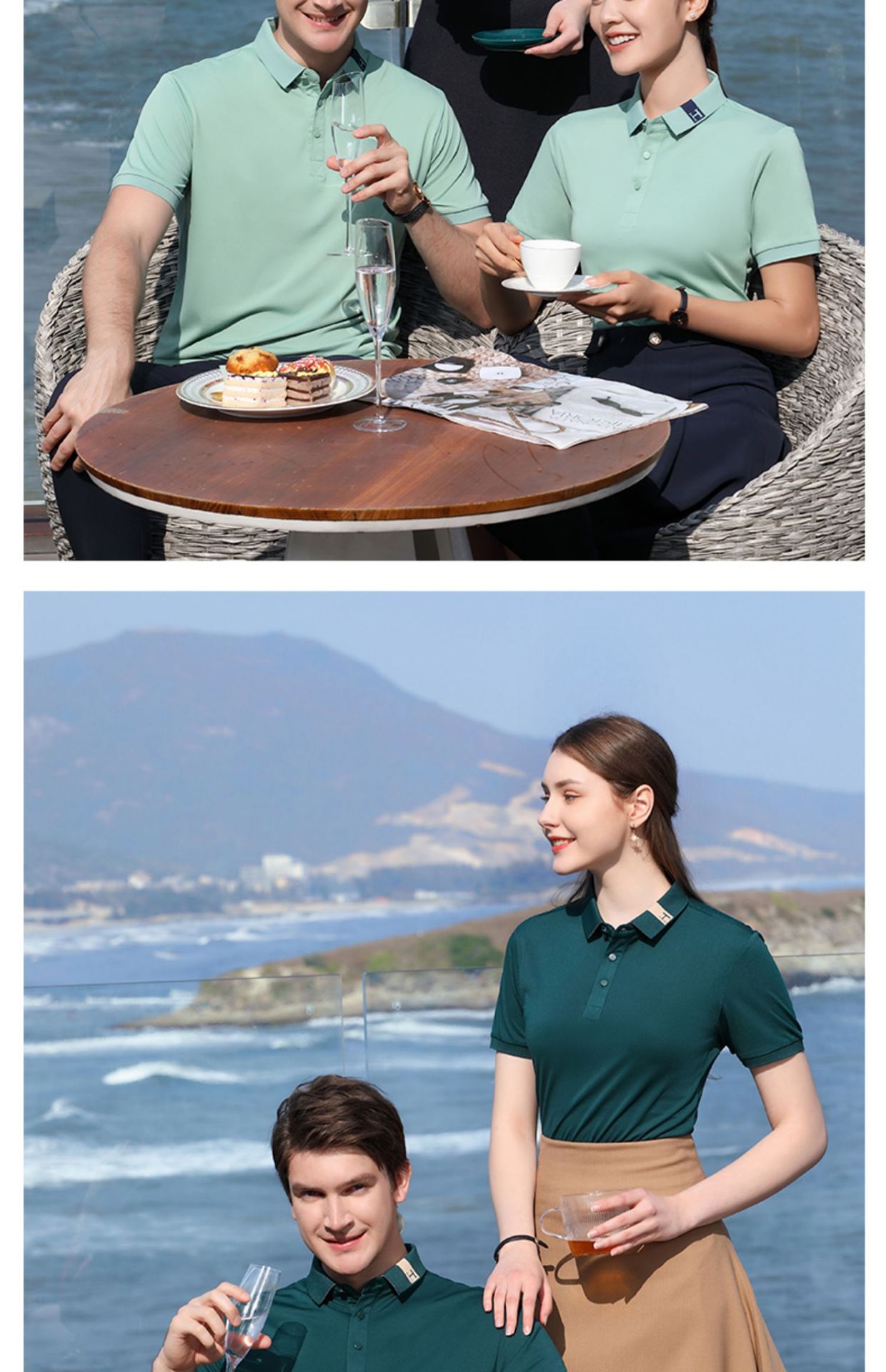 夏季工作服t恤短袖翻领企业厂服饭店餐饮服务员半袖工衣印字详情16