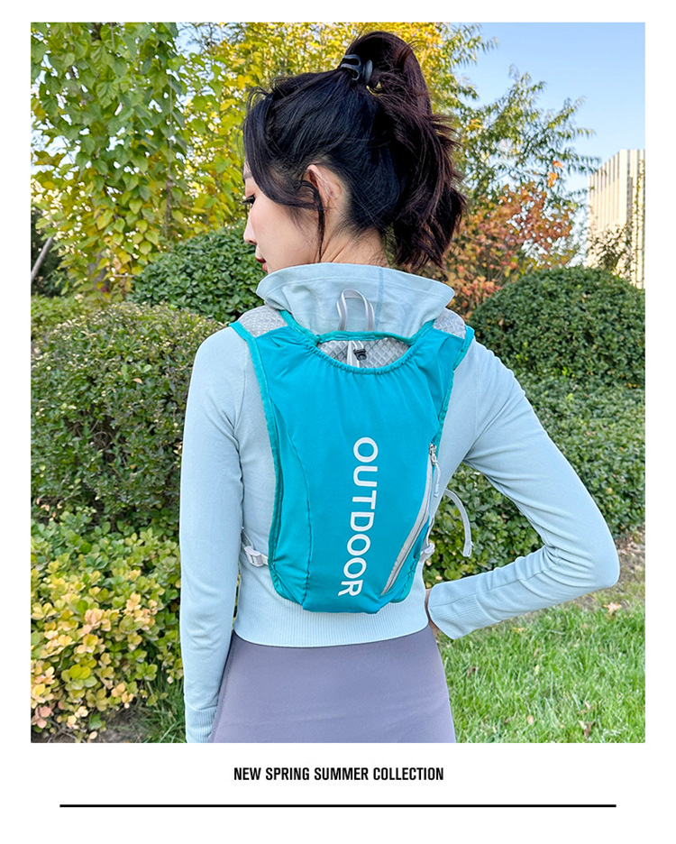 新款多功能尼龙跑步背包安全反光运动背包水袋背包骑行包详情21