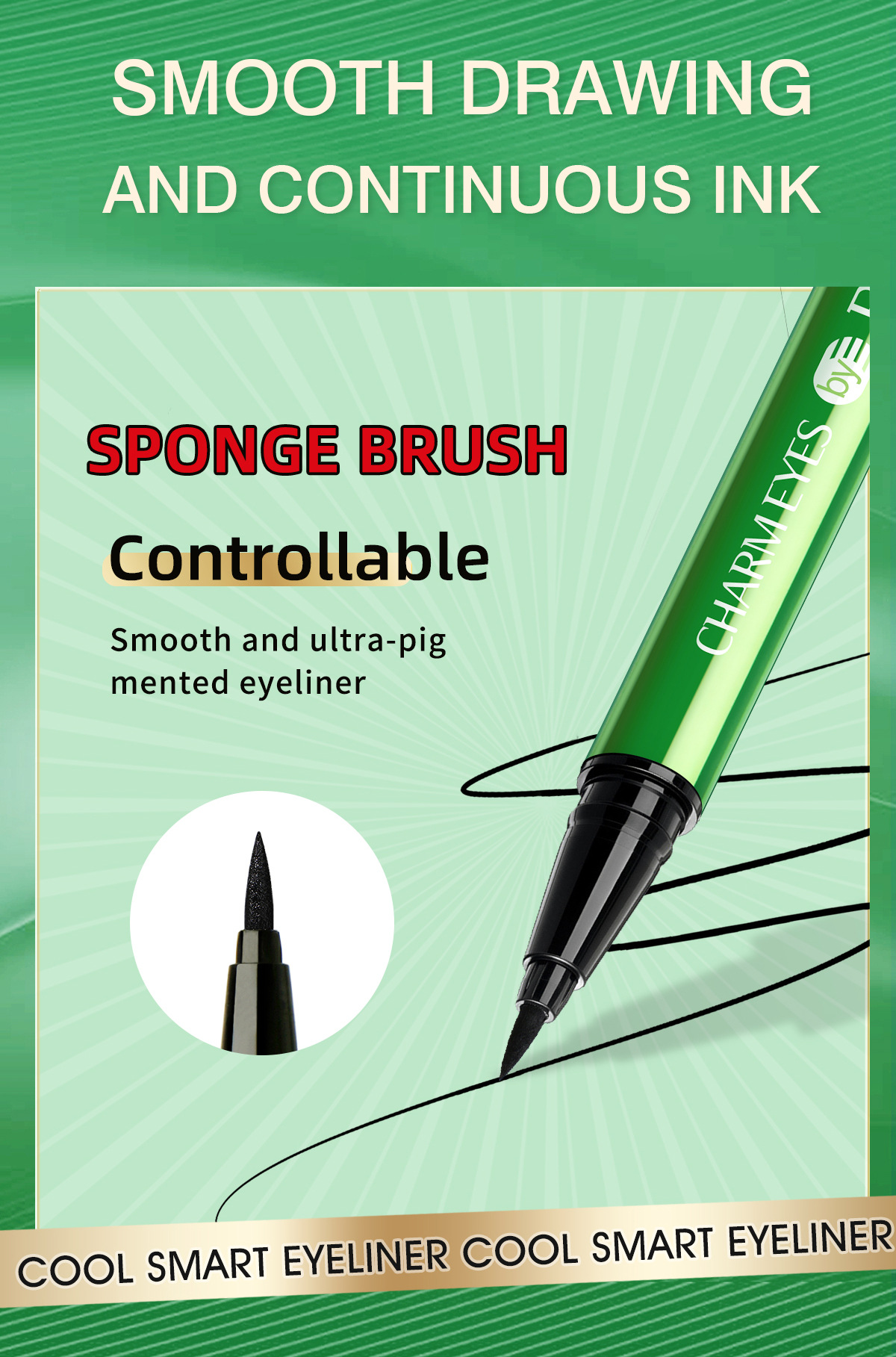 Cross-border exclusive bob eyeliner liquid pen, quick-drying, waterproof, long-lasting, non-smudging, natural and smooth, extremely fine eyeliner for the eyes pic 3