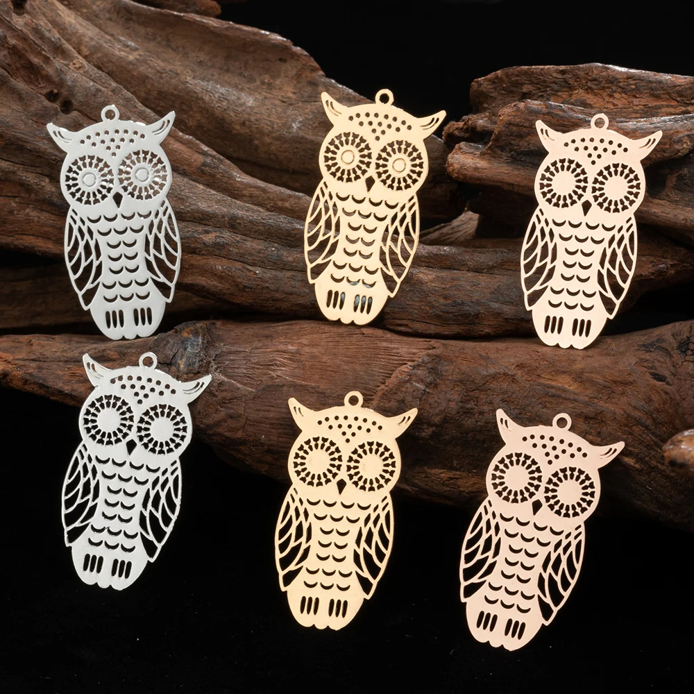 35*20mm新款古风纯铜猫头鹰耳饰 DIY手工饰品配件 耳环吊坠发簪配件 独特设计耳饰详情1