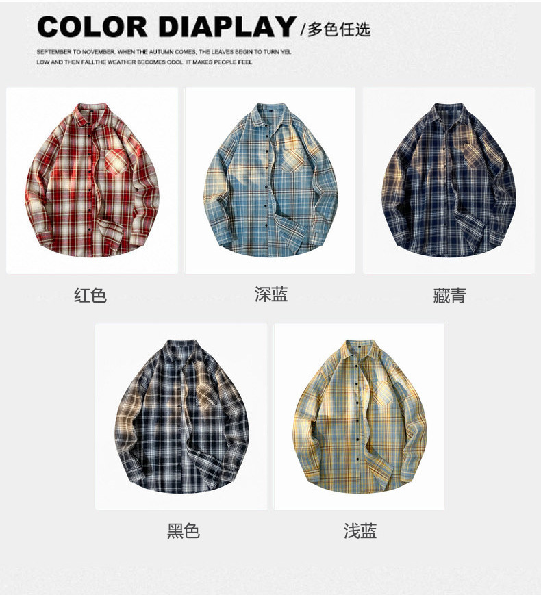 Retro checkered shirt for men 2025 Spring and Autumn new style American casual loose trendy long-sleeved shirt couple coat for men pic 8