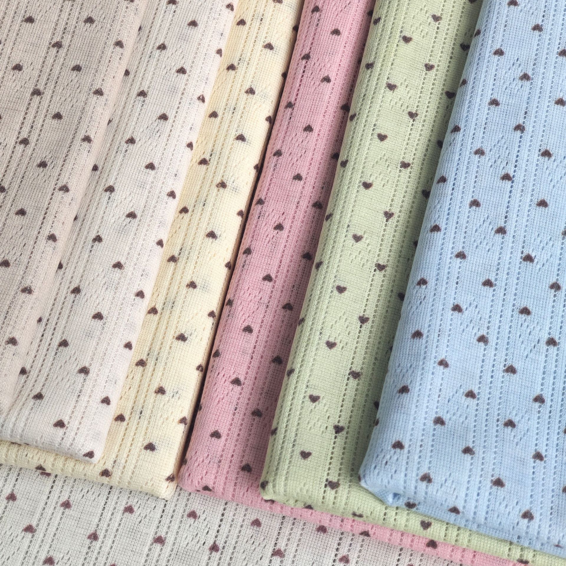 春夏针织提花碎花印花面料童装吊带家居服DIY布料居家布艺绣品详情8