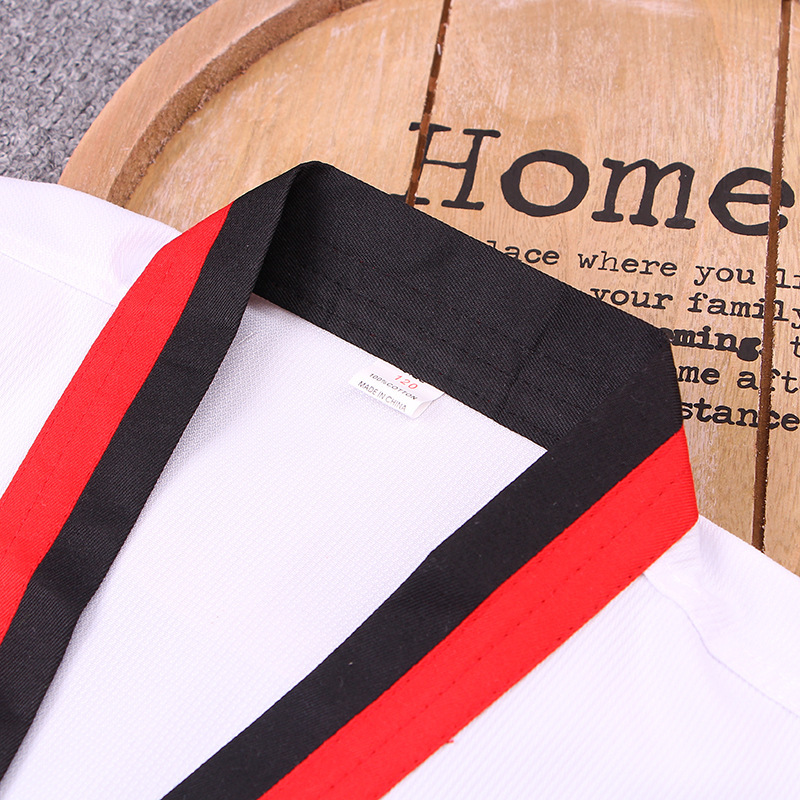 跆拳道服儿童厂家成人纯涤棉训练服装男女长袖短袖跆拳道道服详情4