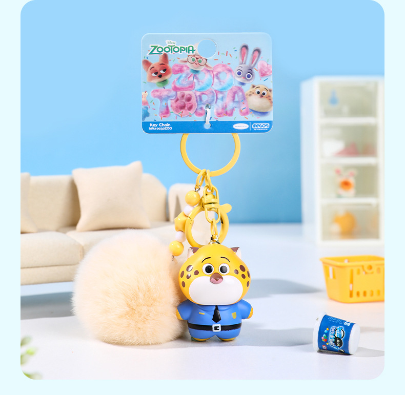 疯狂动物城毛球款公仔包包挂件兔子朱迪狐尼克挂饰小礼品批发详情10