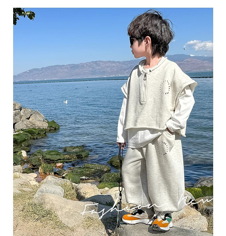 男童套装秋装2024新款儿童秋季洋气卫衣三件套男孩春秋款潮衣服详情2
