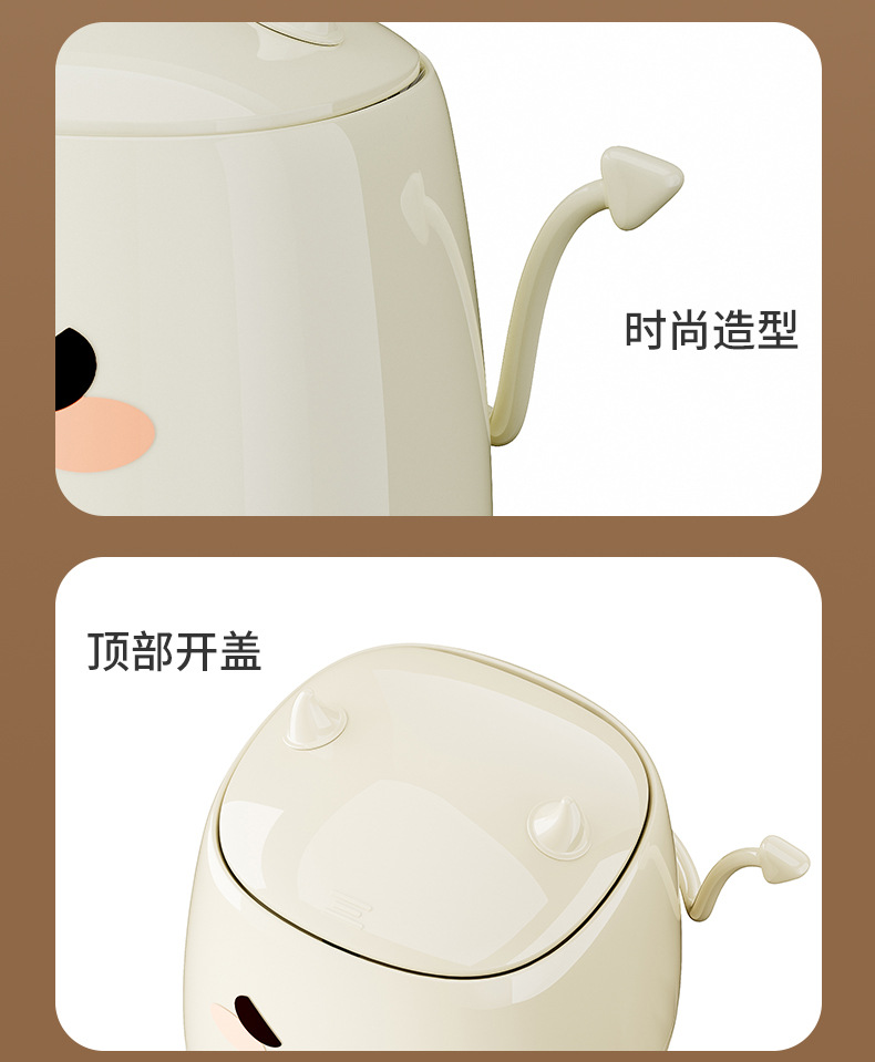 严选创意小恶魔桌面纸篓可爱翻盖式高颜值按压带盖垃圾桶伴手礼品01098详情17