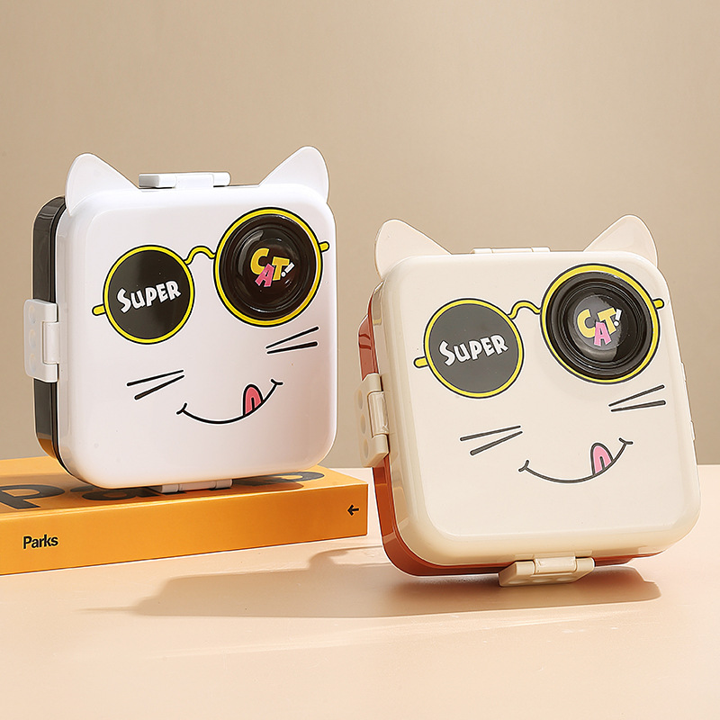 Japanese-style lunch box, ins style cross-border student version lunch box, easy to clean, microwave oven heating lunch box with lid, office worker pic 3