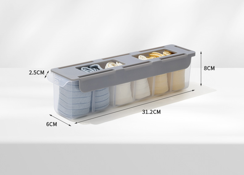 Wall-mounted sock storage box, multi-functional grid underwear wardrobe, side drawer, home underwear storage and organization wonder pic 15