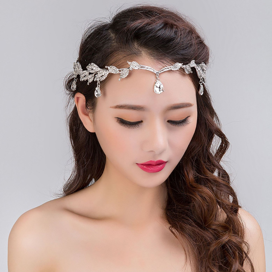 Forest-themed, super fairy-like, versatile silver rhinestone hair-pressing headband, a niche Internet celebrity with a high-end, thin-edged headband for going out pic 6