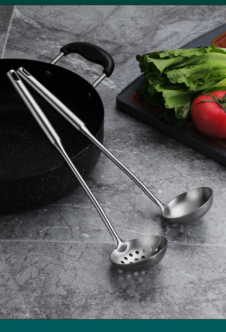 镀金 跨境 加厚不锈钢汤勺火锅漏勺隔油勺套装家用厨具防烫火锅勺详情14