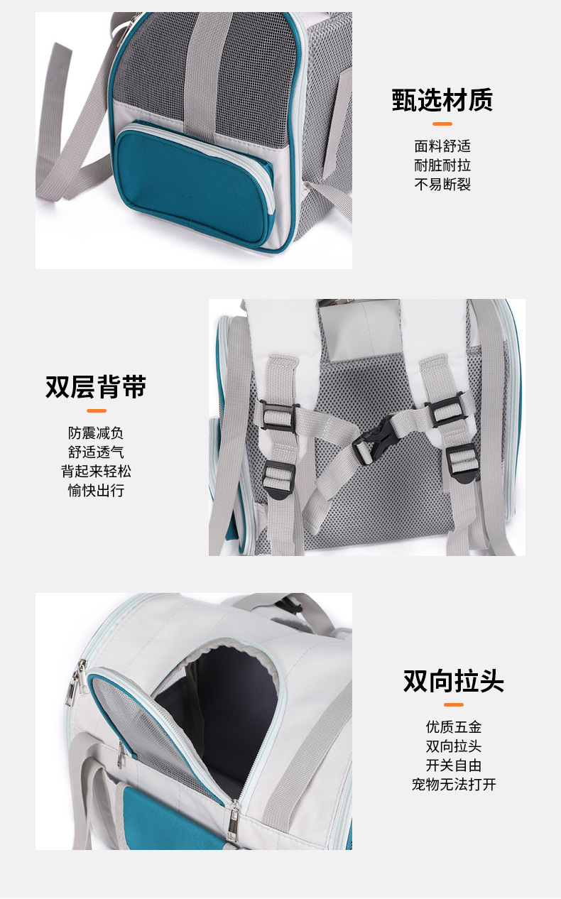 Rongka Pet Cross-border Portable Pet Bag, Portable Pet Backpack, Backpack, Breathable and transparent cat and Dog bag pic 13