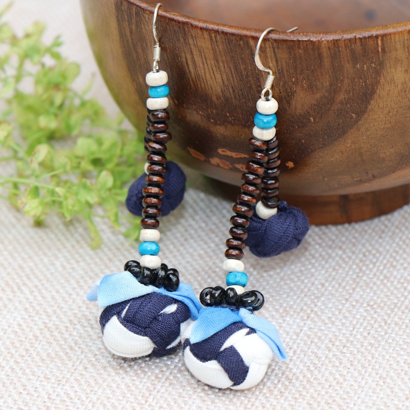 民族特色布艺扎染耳环时尚民族风女大理丽江舞台舞蹈饰品配饰批发详情22