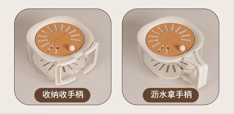 沥水篮厨房洗菜盆圆形洗菜篮家用水果清洗盆菜篮子洗菜筐水果盘详情8