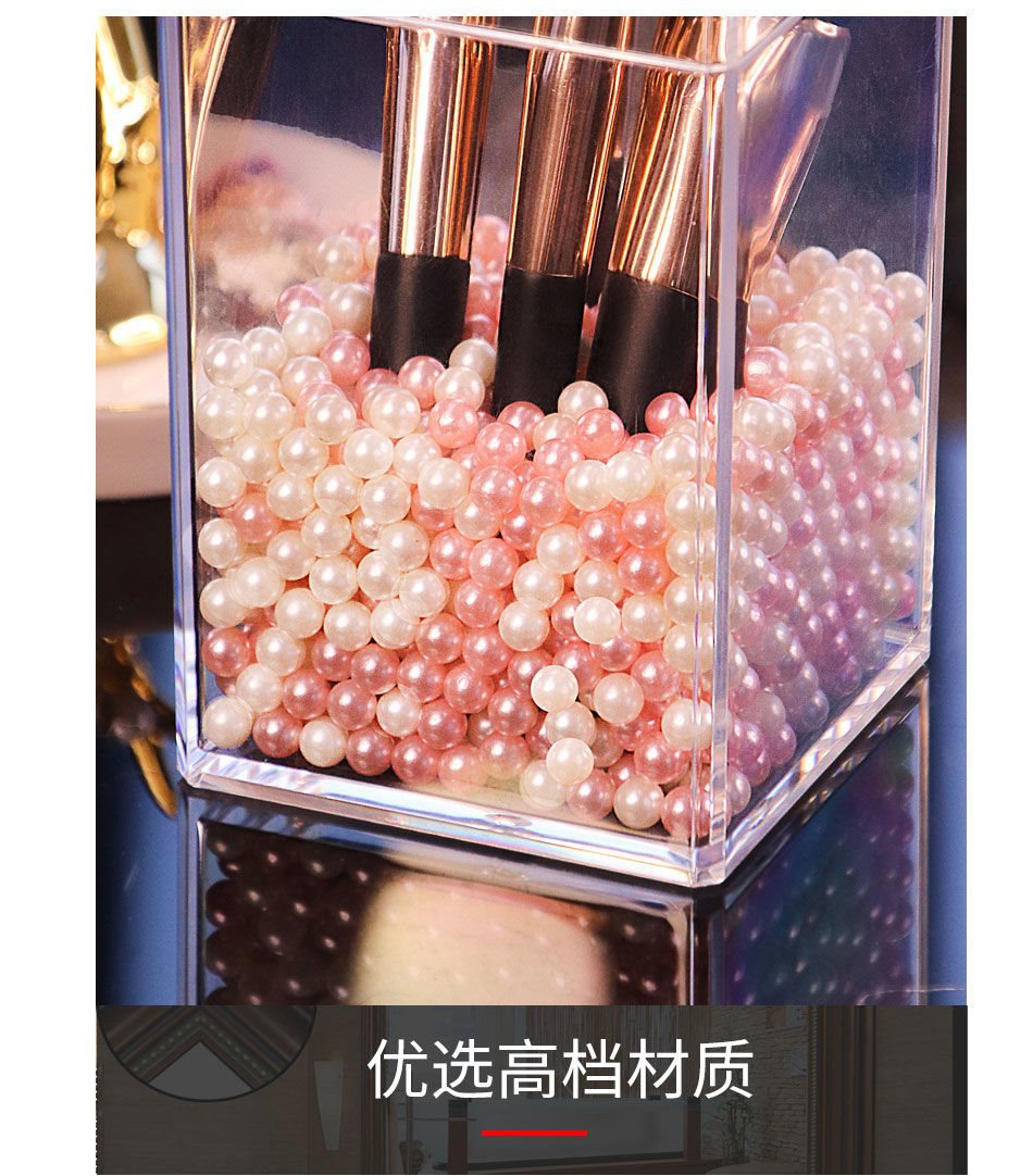 透明化妆刷收纳桶防尘带盖眉笔刷筒桌面眼线笔收纳桶美妆刷收纳盒详情8