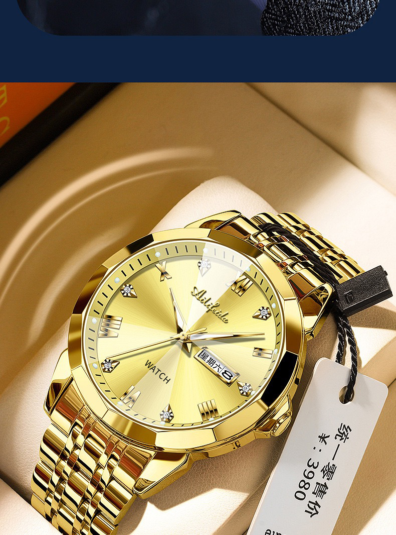 艾利翡达石英手表男士菱形镜面防水夜光日历时尚抖音直播爆款批发详情12