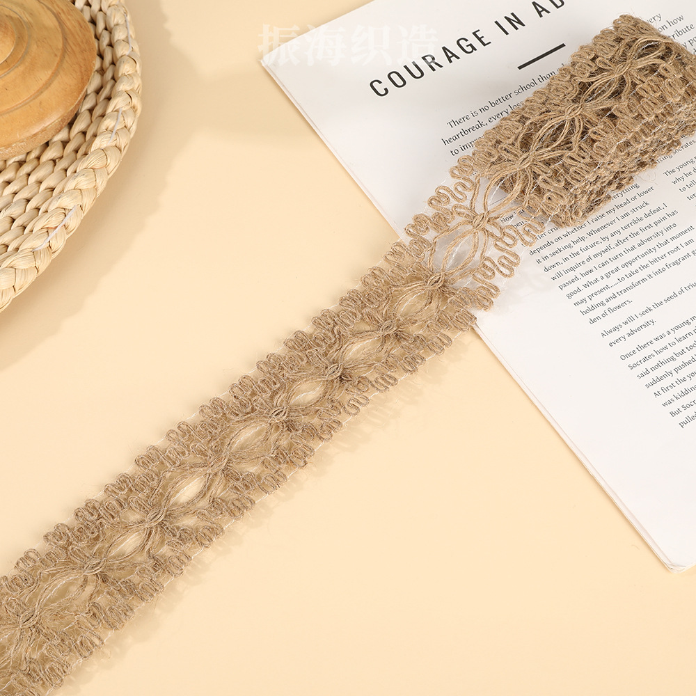 服装家纺服饰产业用花边织带工艺礼品服饰辅料用黄麻鱼丝麻织带详情14