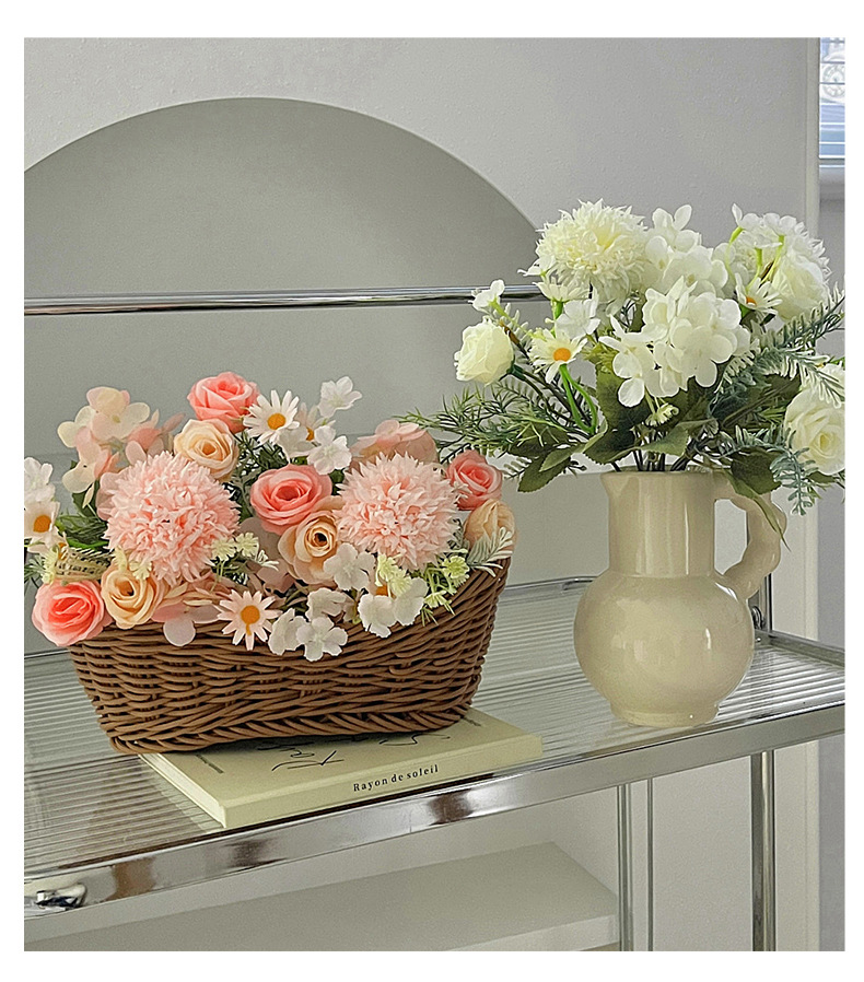 ins风仿真玫瑰绣球婚庆手捧花束婚礼堂摄影道具家居摆件装饰跨境详情9