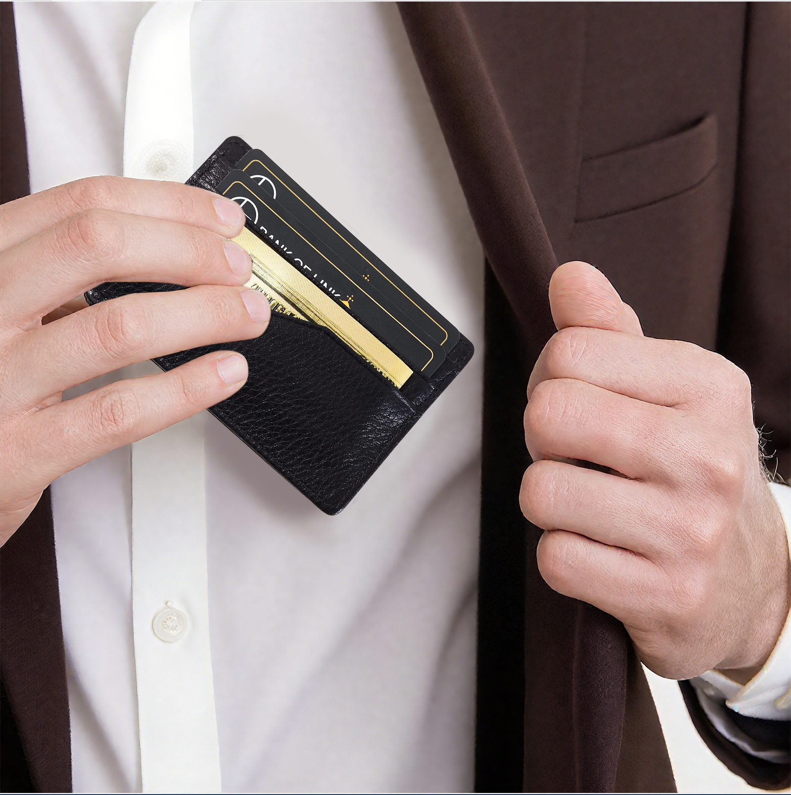 佰缔皮具跨境现货卡包大容量多卡位银行卡包男女同款头层牛皮卡套详情2