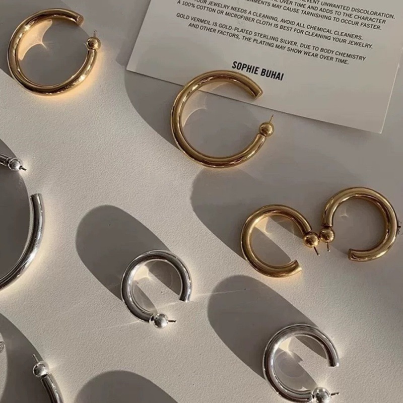 SophieBu*ai经典圆圈独特感耳圈高级感气质个性简约hoops耳环饰品详情8