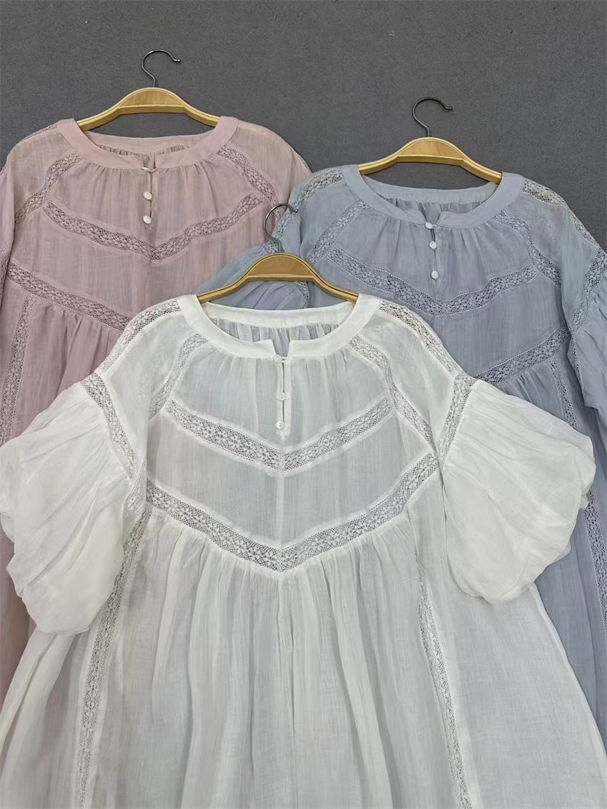 Japanese high-end brand 2025 Summer new style forest-themed artistic Japanese and Korean sweet high-quality ramie dress short sleeve pic 11