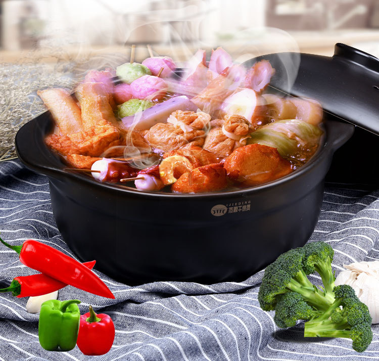 Jiading Open Flame High-temperature resistant Clay pot Ceramic dry-fired pot Commercial large-capacity soup pot, hot pot soup pot clay pot pic 2