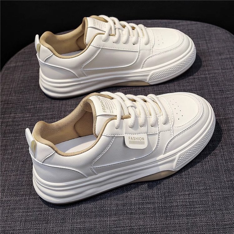 爆款皮面小白鞋女2024秋季新款鞋子百搭女鞋厚底板鞋休闲鞋运动鞋详情2