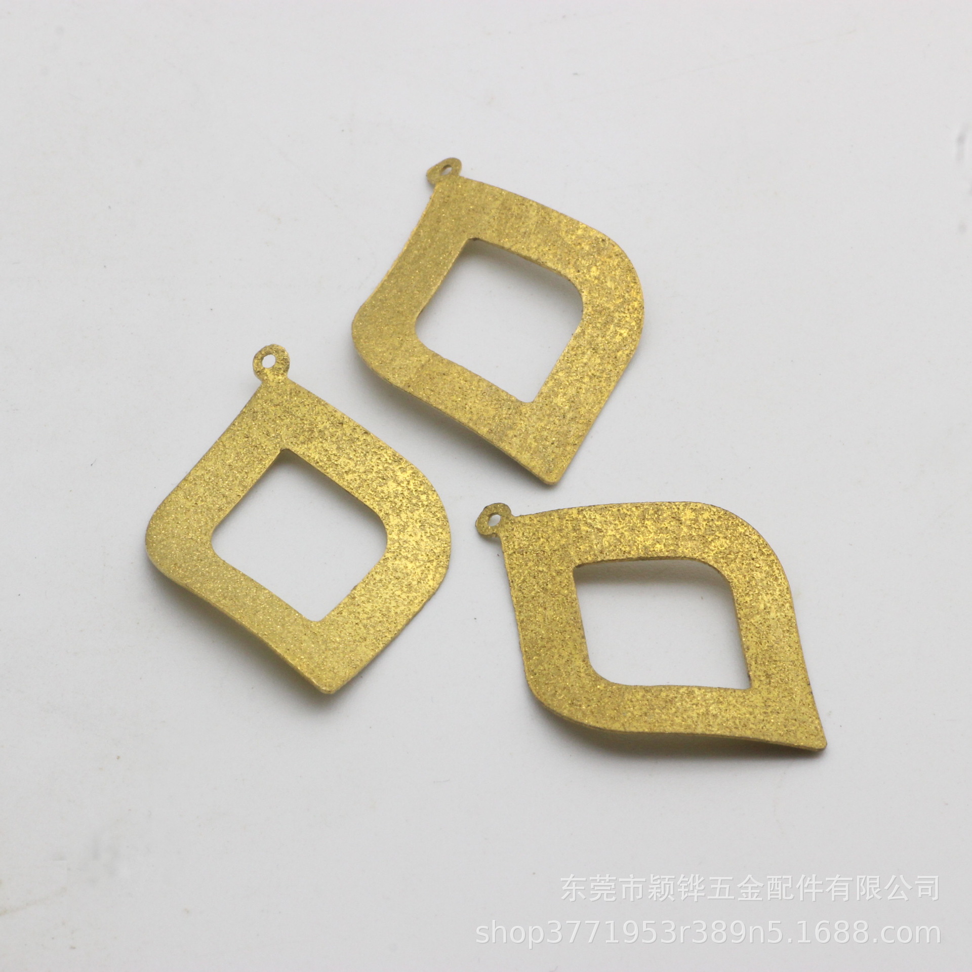 空心潮人耳饰黄铜菱形耳环耳钉配件diy手作材料菱形吊片挂件批发详情20