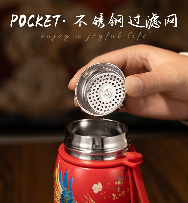 凤凰水杯不锈钢国潮智能保温杯真空温显杯商务办公礼品杯批发详情5