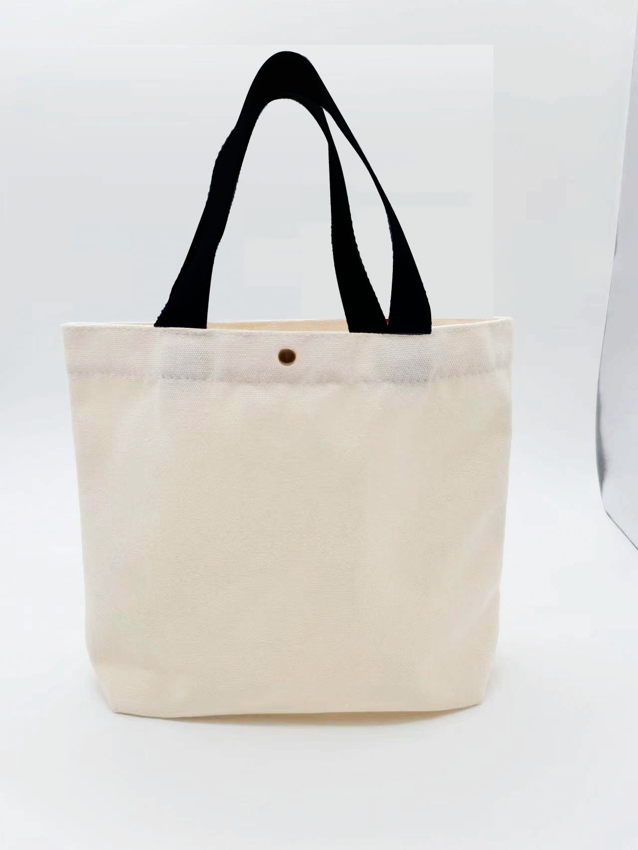 Blank hand-held canvas bag with snap fasteners, small DIY cute cartoon canvas bag, solid color export canvas hand-held bag pic 13