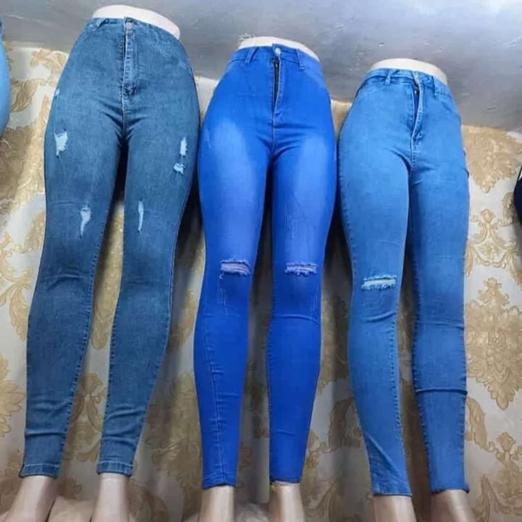 女士牛仔长裤外贸提臀修身弹力小脚裤批发Ladies skinny jeans详情5