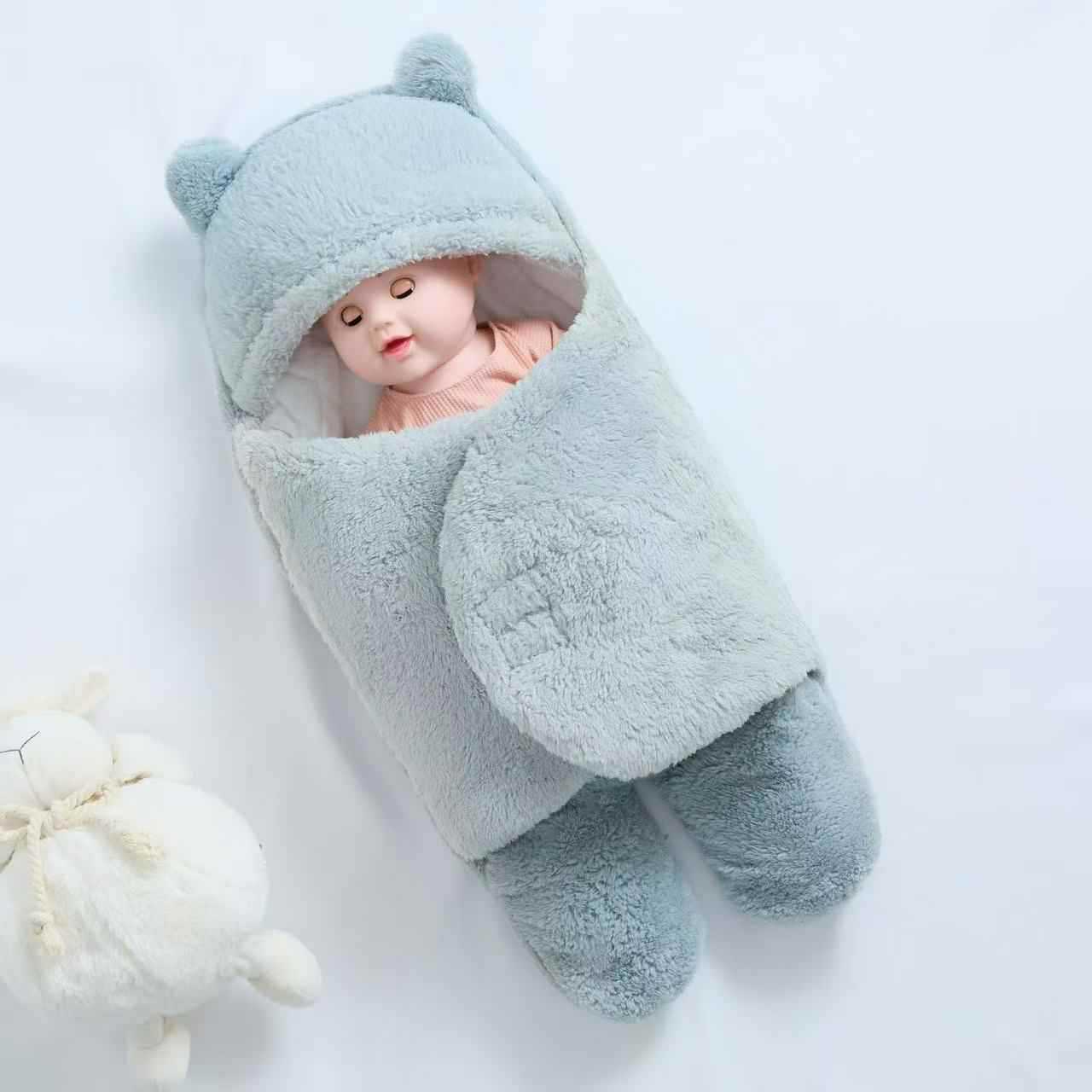 婴儿抱被秋冬加厚产房初生新生儿襁褓用品防惊跳外出包被睡袋代发详情1