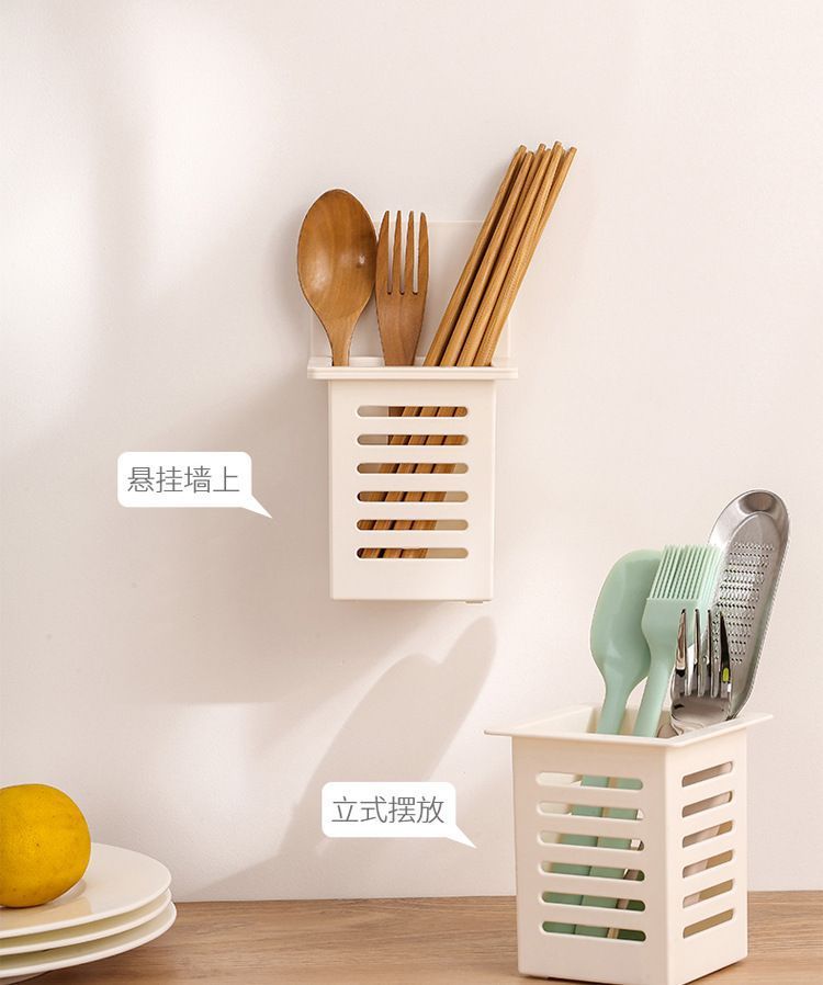 筷子收纳壁挂式筷子笼筷子筒家用壁挂式收纳筒家居悬挂收纳篮详情5