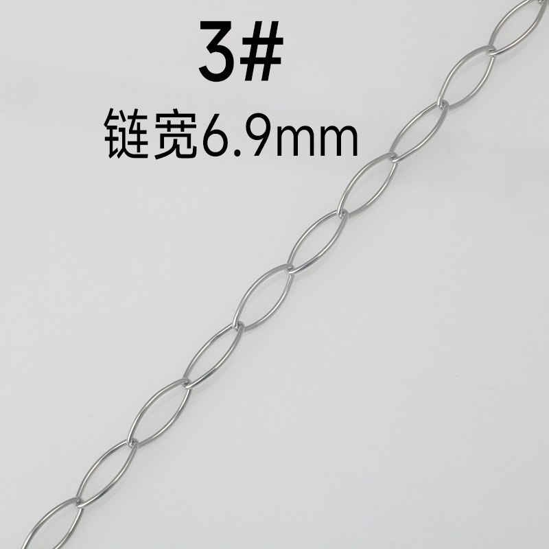 Stainless steel elliptical interlocking cross-shaped chain, bracelet, necklace, titanium steel diy semi-finished jewelry accessories pic 6