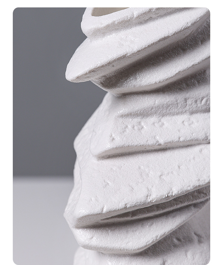 2025 Nordic Creative Ceramic Vase Decoration, high-end retro living room entrance table, dried flower arrangement art decoration Ceramic vase pic 9