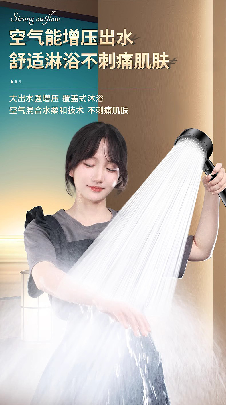 德国增压手持淋浴花洒喷头支架浴室热水器洗澡加压淋雨沐浴莲蓬头详情4