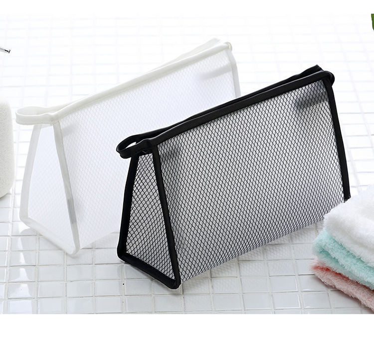 Transparent cosmetic bag, travel storage bag, portable PVC grid toiletry bag, waterproof travel cosmetic supplies storage bag pic 14