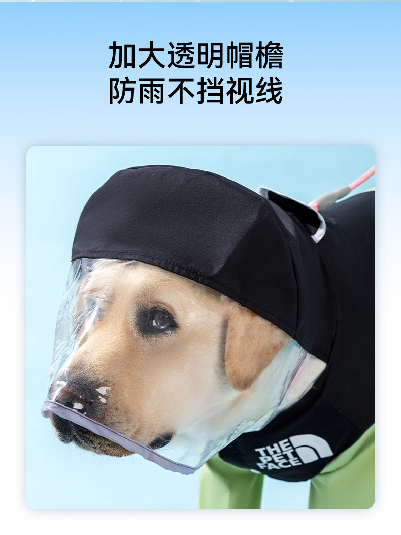 Cross-border foreign trade dog fashion patchwork Golden Retriever large dog raincoat, medium and large dog four-legged full coverage waterproof pet raincoat pic 6