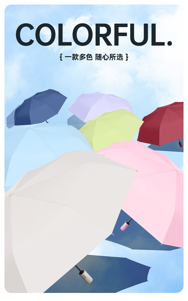 16骨自动雨伞折叠抗风暴双骨加粗晴雨伞黑胶防晒防紫外线太阳伞详情12